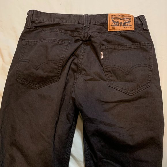 Levi's 505 Mens Black Wash Jeans W29 L30 - Picture 3 of 5